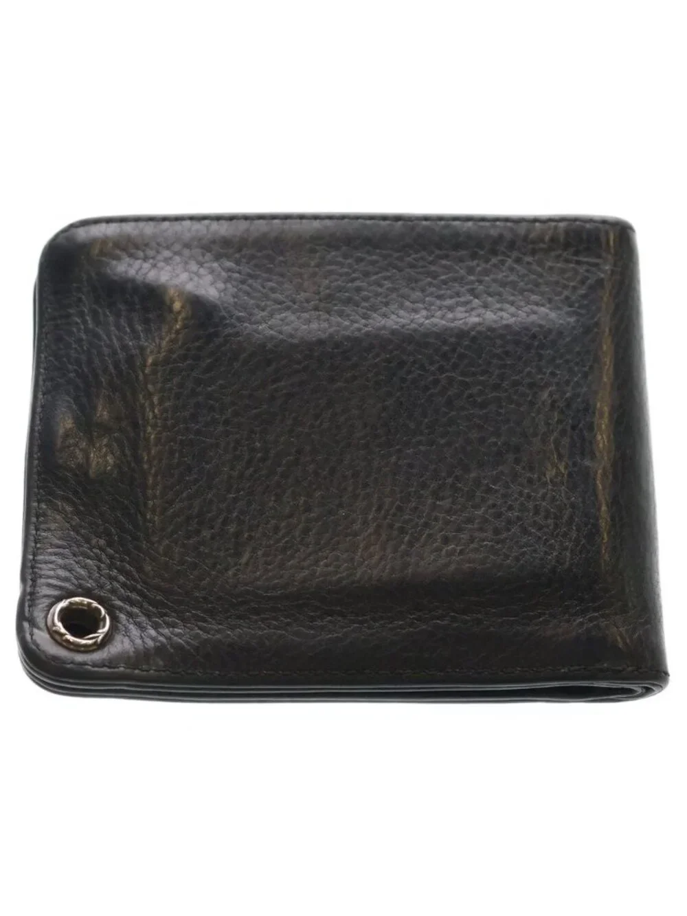 Chrome Hearts 1 Snap Cross Ball Button Leather Wallet Black
